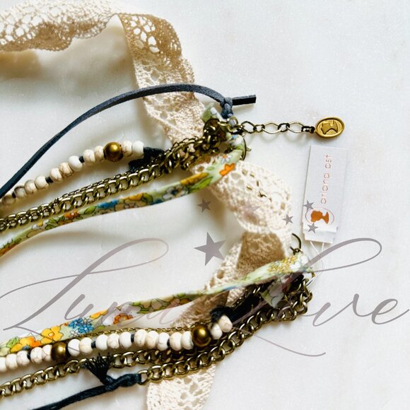 FREE PEOPLE x Ariana Ost Wavey Baby Layered Necklace In Natural NWT - Picture 6 of 6